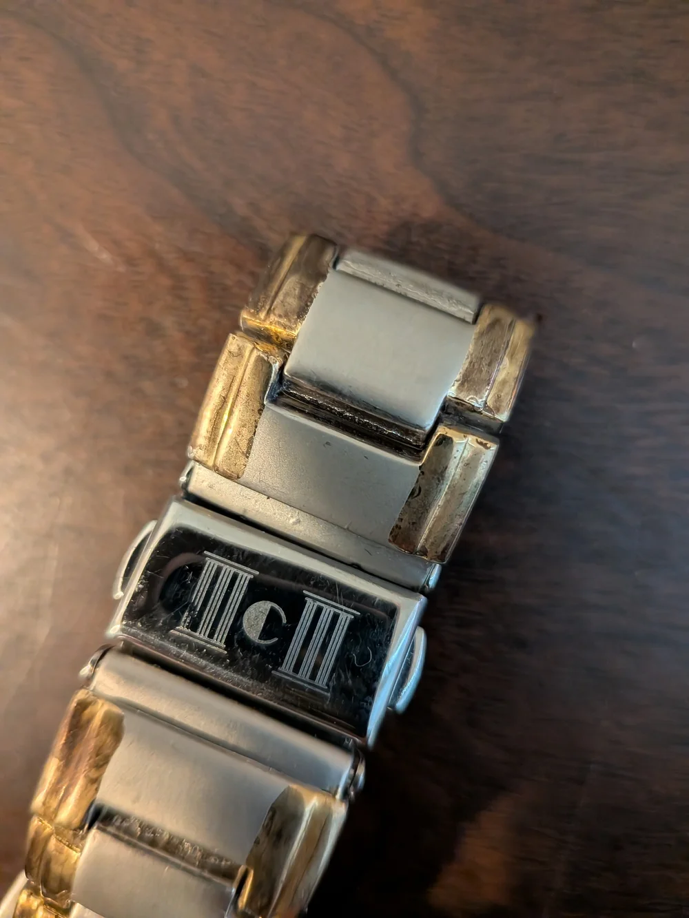 Two-Tone Stainless Steel Watch with Gold Accents (Needs New Battery And Flaws)
